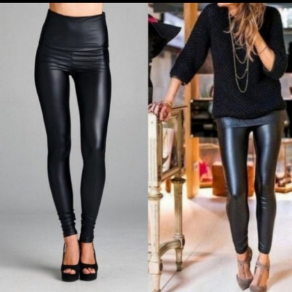 NEW HIGH WAISTED VEGAN  LEGGINGS!  S M L ! - Picture 4 of 4